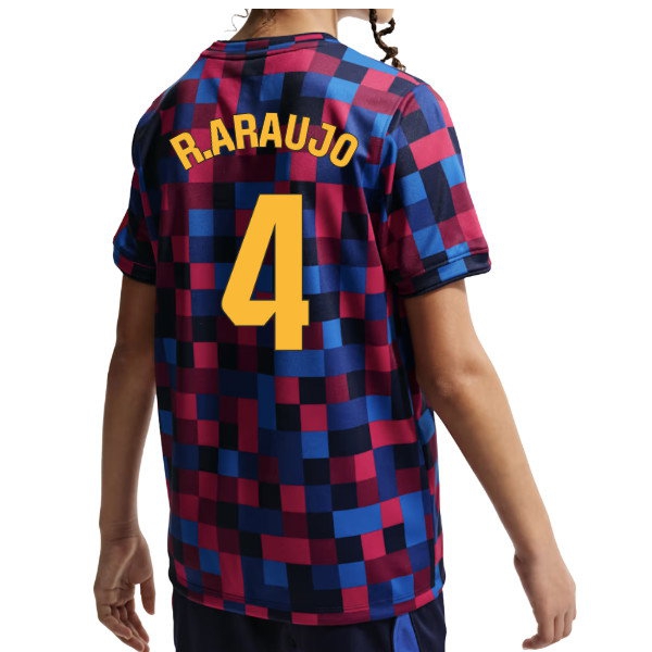 2026 2027 Barcelona Pre Match Shirt Apparel (Kids) (R.Araujo 4)-ProGear Kits
